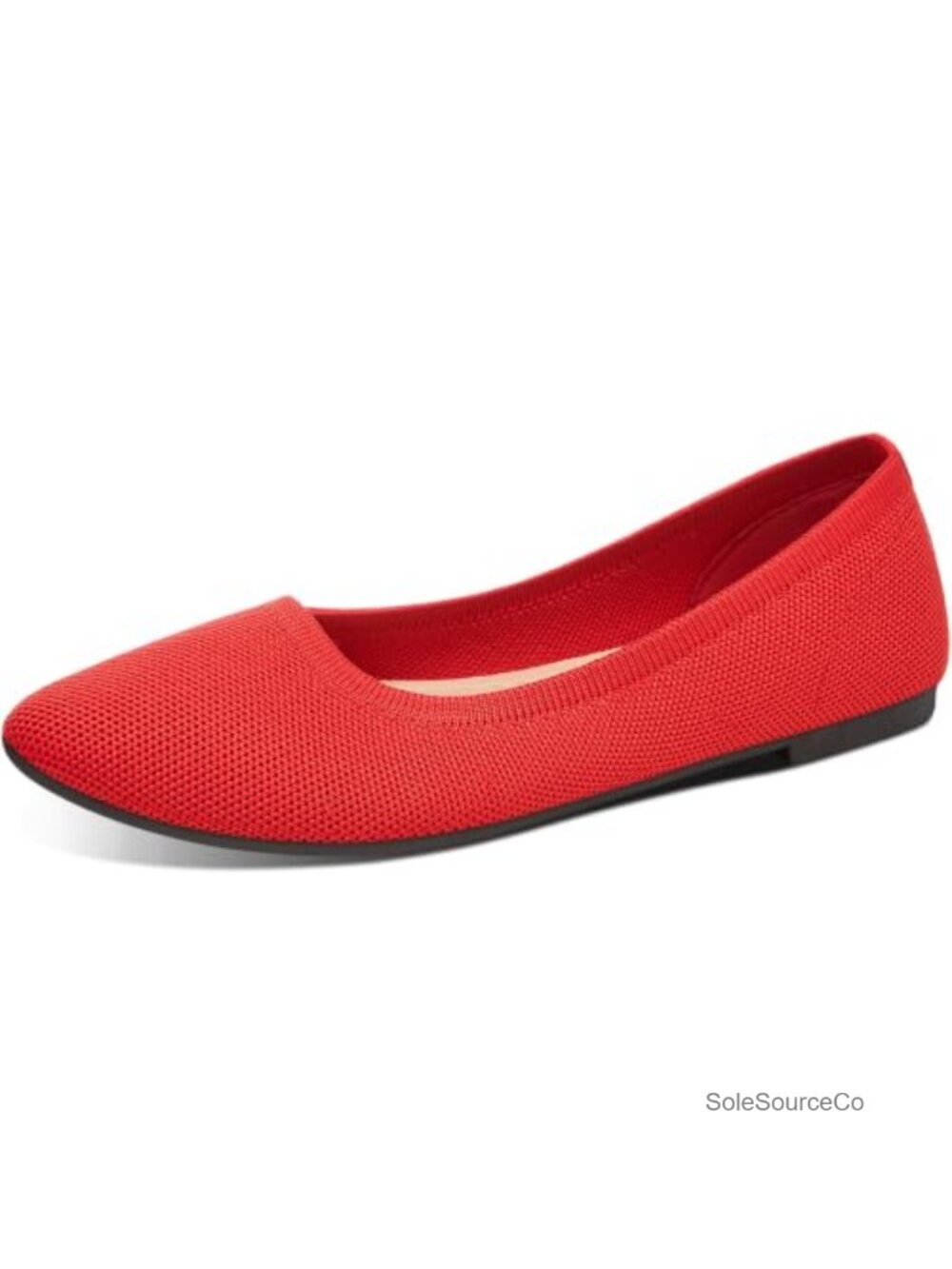 Knit Pointed Toe Ballet Flats Breathable Mesh Memory Foam Slip On Comfort